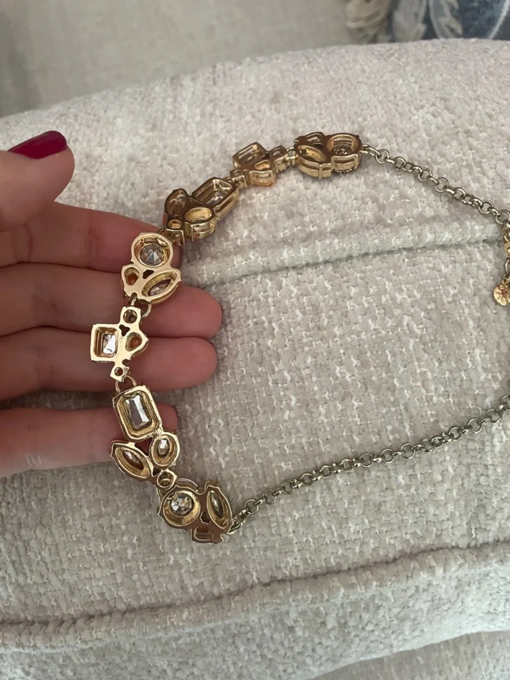 Crewcuts Girls Adjustable Gold-Tone Pink & Peach Crystal Statement Necklace